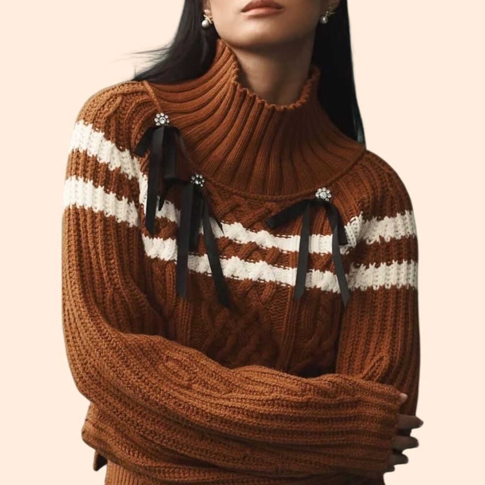 Maeve Turtleneck Balloon Bow Sweater